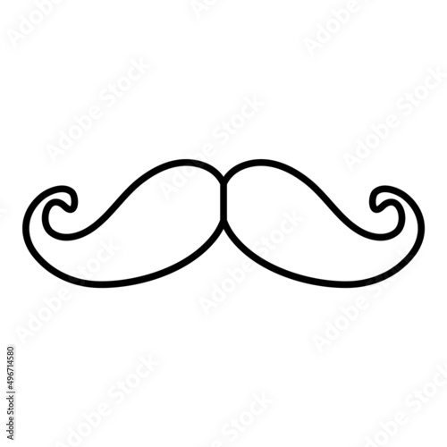 Mustache Flat Icon Isolated On White Background