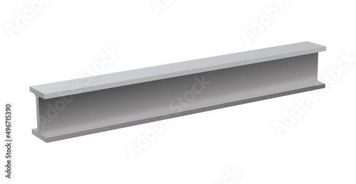 Metal steel rolled rail block construction girder material. Metal steel hard bar icon tube photo