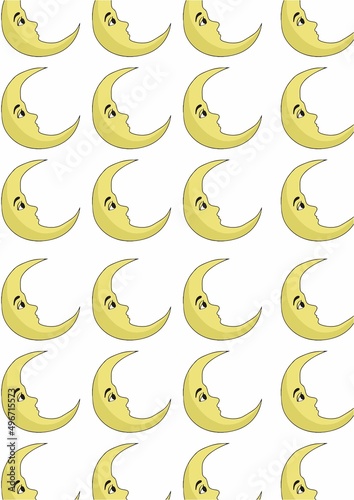 repetition of moons, background and texture of yellow moons resting