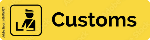 Customs gate vector sign icon. Airplane information customs international symbols