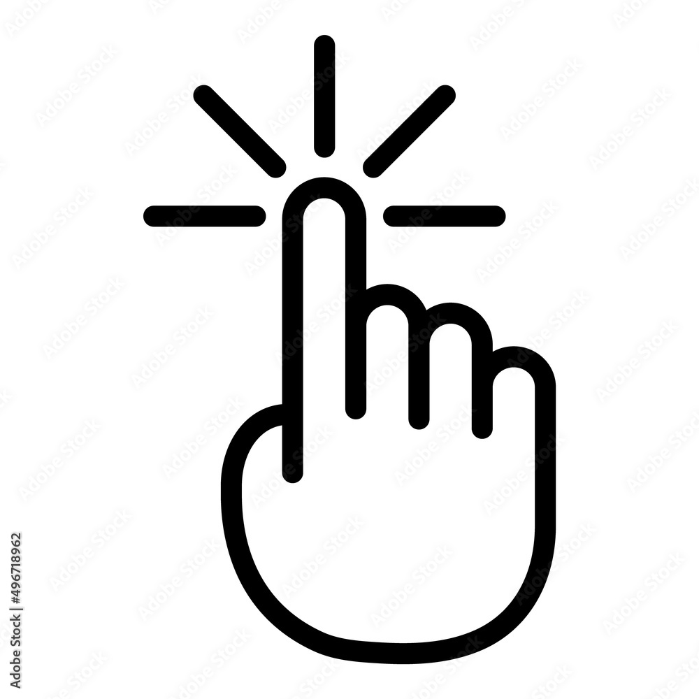 Tap Click Finger Flat Icon Isolated On White Background