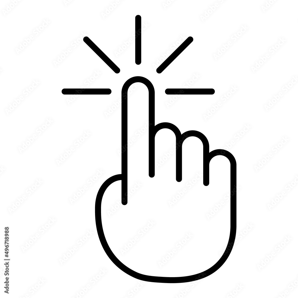 Obraz premium Tap Click Finger Flat Icon Isolated On White Background