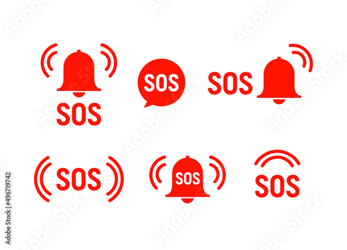 Sos icon emergency alarm button. SOS sign symbol lifebuoy rescue isolated marker