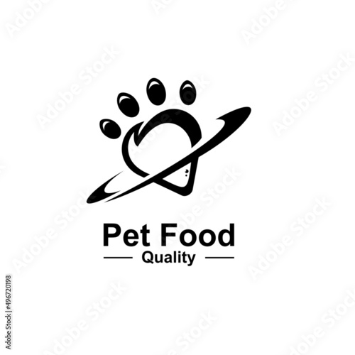 simple animal foot soles logo, for quality pet food products