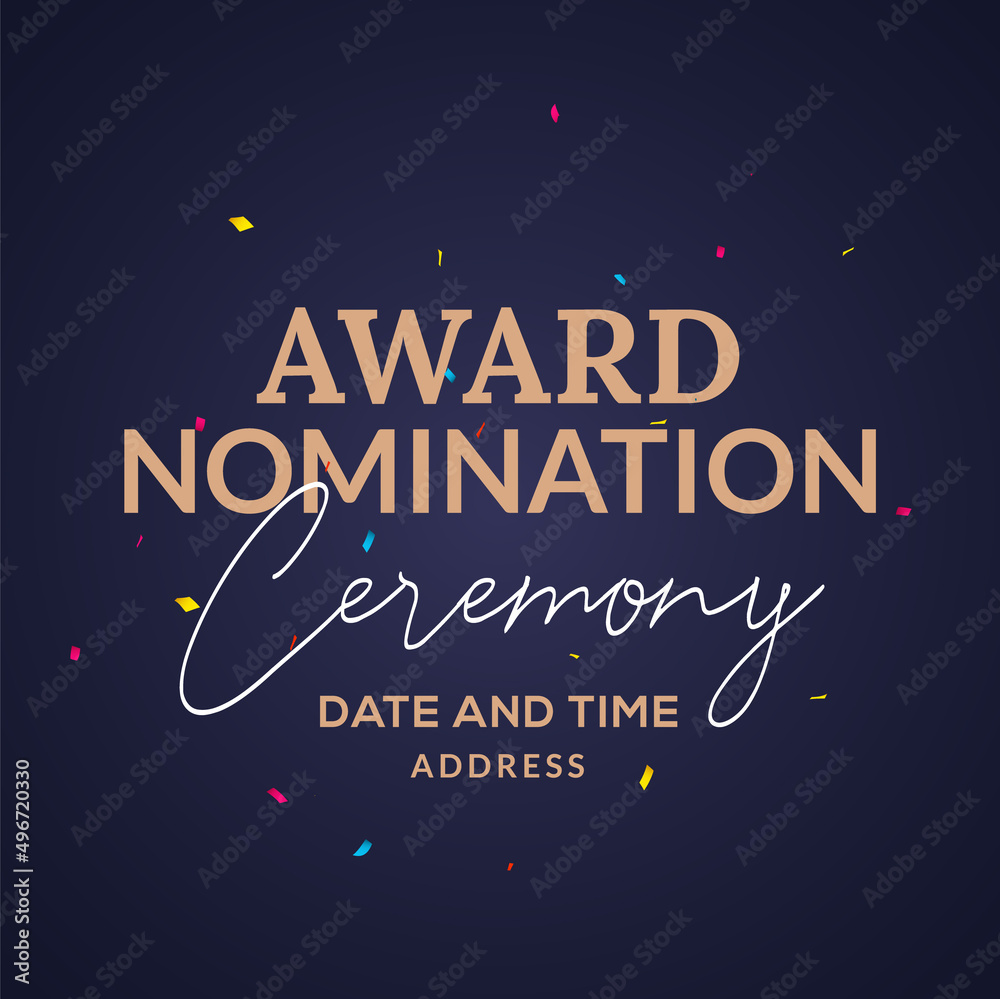 Fototapeta premium Award nomination background golden film movie vector logo ceremony poster