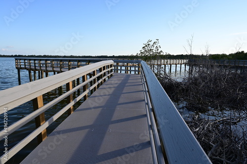 Rebuilt Boardwalk to West Lake in Everglades National Park, Florida that was destroyed by Hurricane Irma in September 2017.