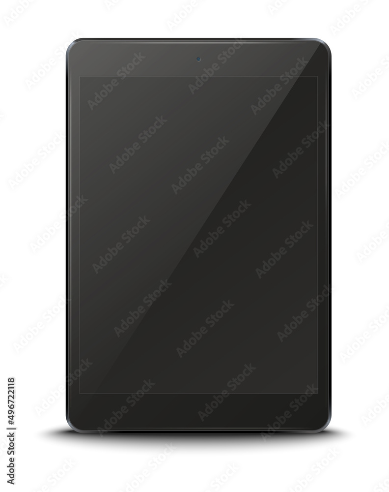 Tablet pc computer with black screen isolated on background. Tablet pc computer with black screen isolated on background.