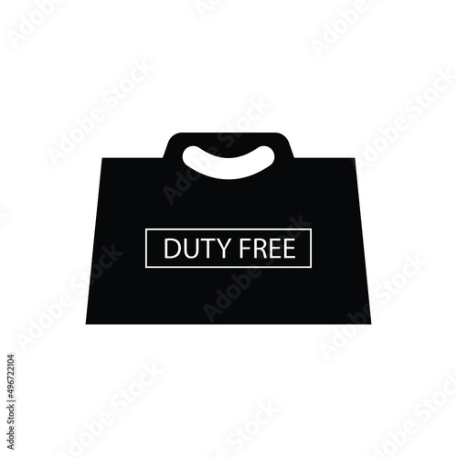 Duty free shopping bag icon design isolated on white background