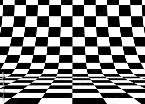 Perspective checkered square background.