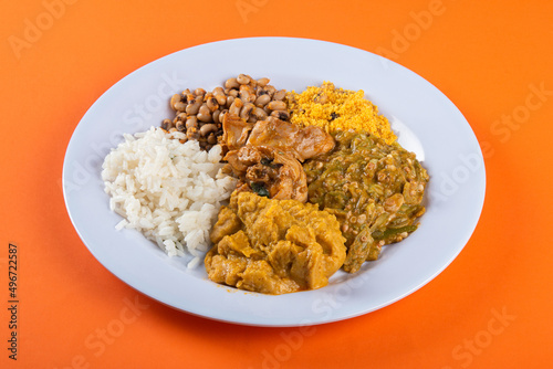 Caruru traditional Afro-Brazilian food typical of Bahia. photo