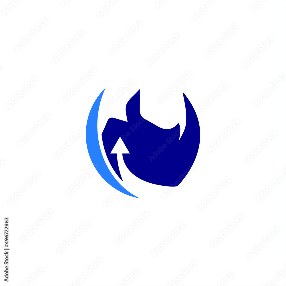 The logo design is combination rhino and arrow The logo design is combination rhino and arrow