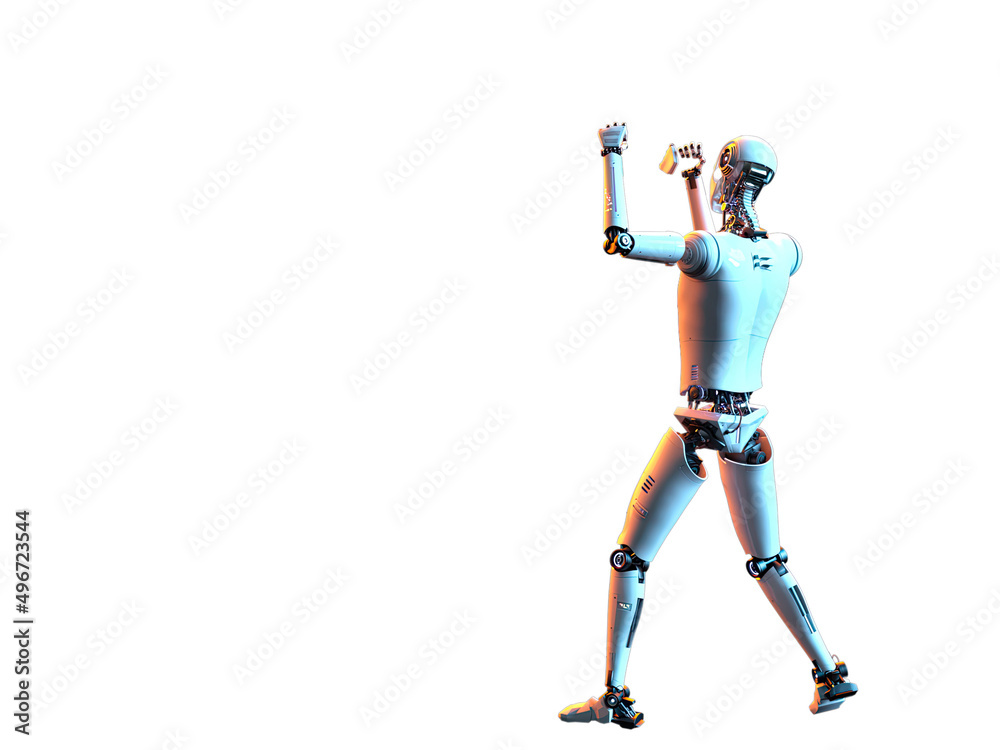 humanoid white android android. Futuristic robot with humanoid figure 3D illustration humanoid white android android. Futuristic robot with humanoid figure 3D illustration