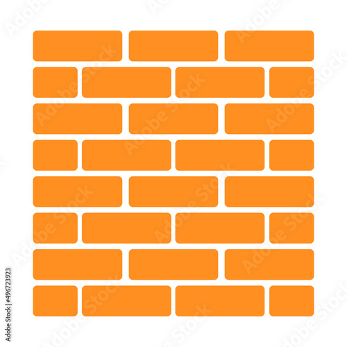 Orange brick wall, great design for any purposes. Seamless pattern. Vector illustration. stock image. 
