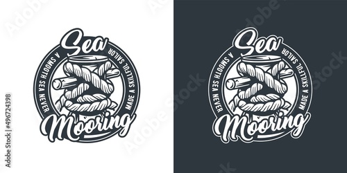 Marine bollard, nautical sea print, ocean spirit emblem