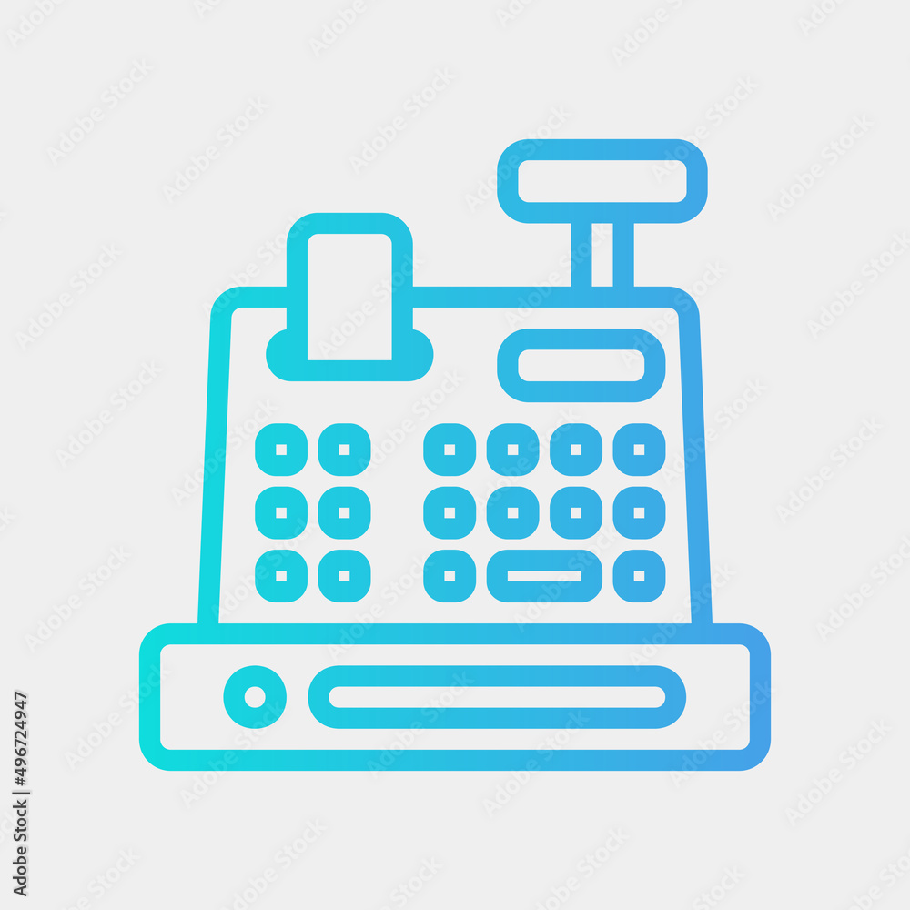 Cash register icon in gradient style about black friday, use for website mobile app presentation Cash register icon in gradient style about black friday, use for website mobile app presentation