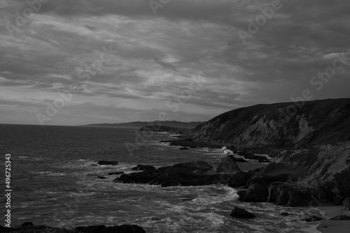 Bodega Bay Looking North Black and White