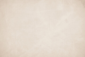 Old concrete wall texture background. Close up retro plain beige color cement material surface rough and brown paper design element concept.