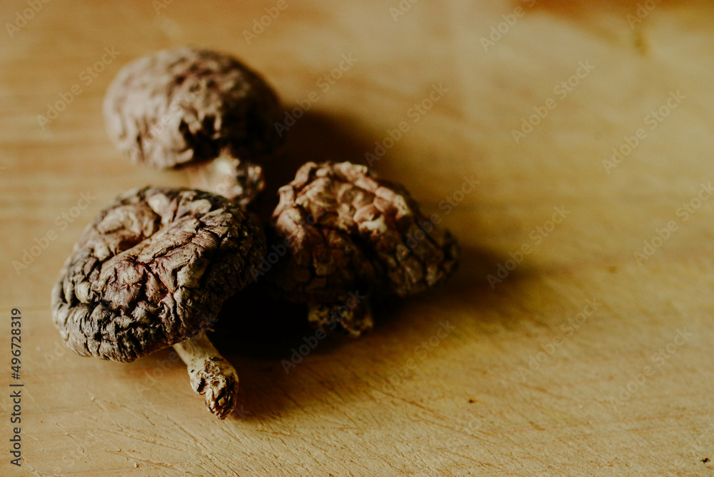 The dried shiitake is mushroom used a lot in Asian cooking. The dried shiitake is mushroom used a lot in Asian cooking.