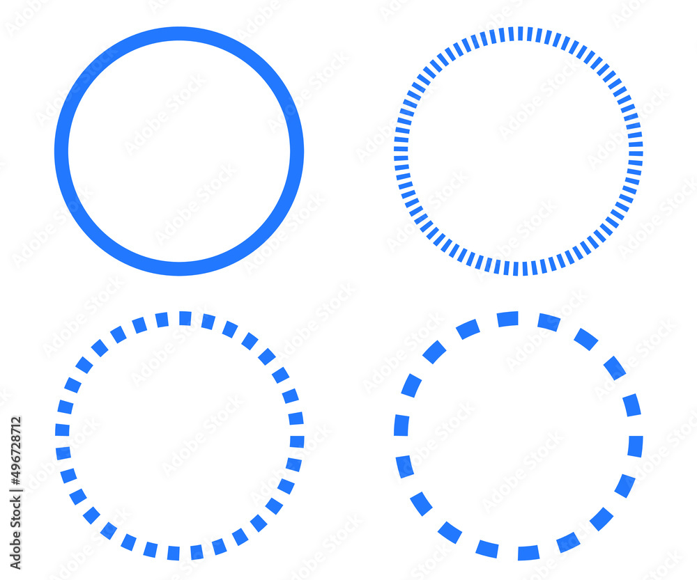 set of circles with different strokes, blue vector illustration set of circles with different strokes, blue vector illustration