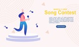 Song contest on stage illustration concept