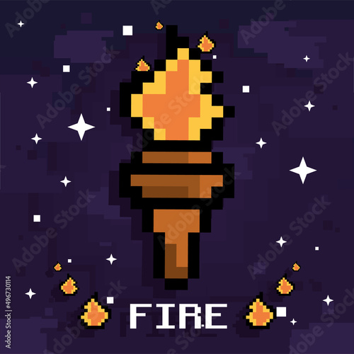 pixelated torch card