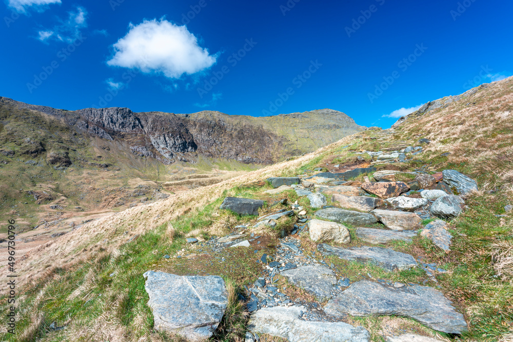 Watkin Path,lower levels leading up to Mount Snowdon,Snowdonia,Wales,United Kingdom.
