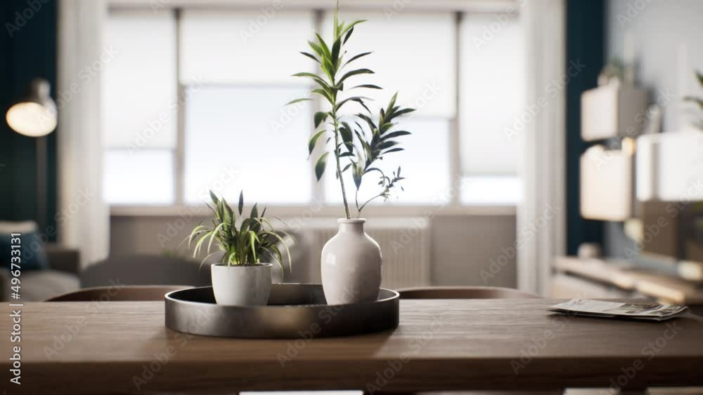 houseplant with white flowerpot on wooden table houseplant with white flowerpot on wooden table