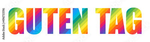 Free Download Guten Tag Rainbow Colorful Vector Text Word. Guten Tag - German Word Meaning Hello! - GFXLoad