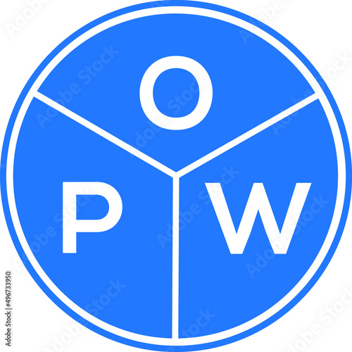 OPW letter logo design on black background. OPW  creative initials letter logo concept. OPW letter design. photo