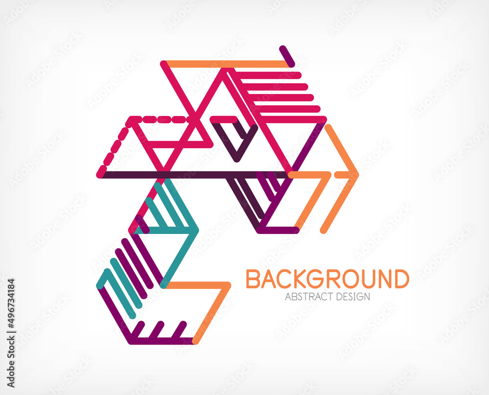 Abstract background. Color lines on white background. Linear abstract composition. Techno or business concept for wallpaper, banner, background, landing page Abstract background. Color lines on white background. Linear abstract composition. Techno or business concept for wallpaper, banner, background, landing page
