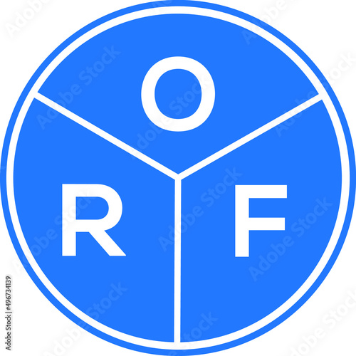ORF letter logo design on black background. ORF  
 creative initials letter logo concept. ORF letter design. photo