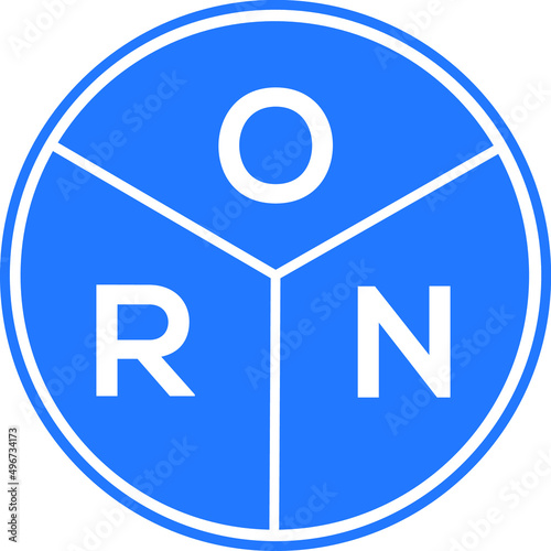 ORN letter logo design on black background. ORN  creative initials letter logo concept. ORN letter design.