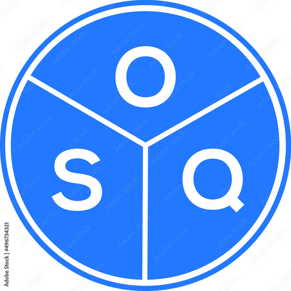 OSQ letter logo design on white background. OSQ  creative circle letter logo concept. OSQ letter design.