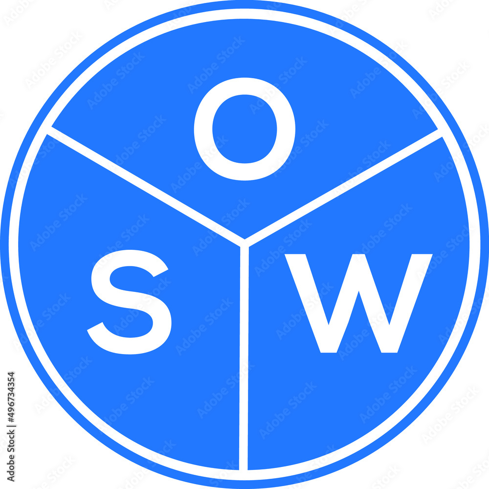 OSW letter logo design on white background. OSW creative circle letter logo concept. OSW letter design. OSW letter logo design on white background. OSW creative circle letter logo concept. OSW letter design.
