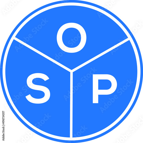 OSP letter logo design on white background. OSP  creative circle letter logo concept. OSP letter design. photo