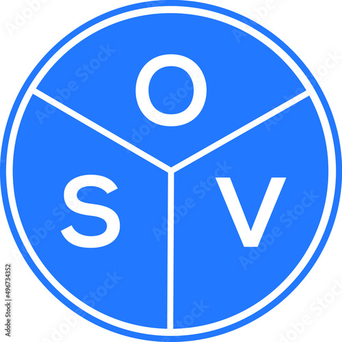 OSV letter logo design on white background. OSV  creative circle letter logo concept. OSV letter design. photo