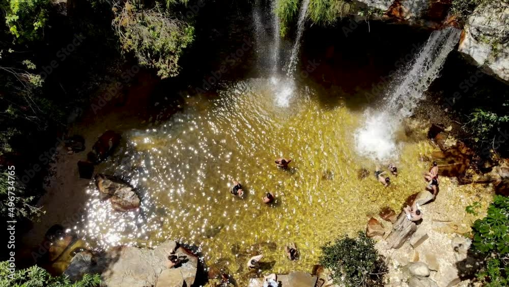 Waterfall valley of butterflies in São Thomé das Letras, Minas Gerais, Brazil
