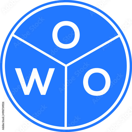 OWO letter logo design on white background. OWO  creative circle letter logo concept. OWO letter design.