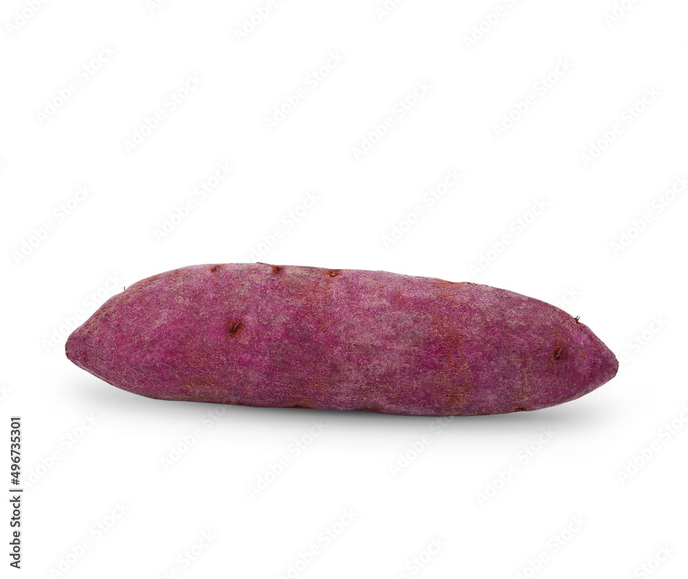 purple yams on isolated white background purple yams on isolated white background