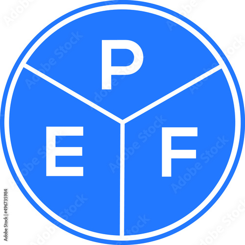 PEF letter logo design on black background. PEF creative  initials letter logo concept. PEF letter design. photo