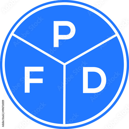 PFD letter logo design on black background. PFD  creative initials letter logo concept. PFD letter design. photo