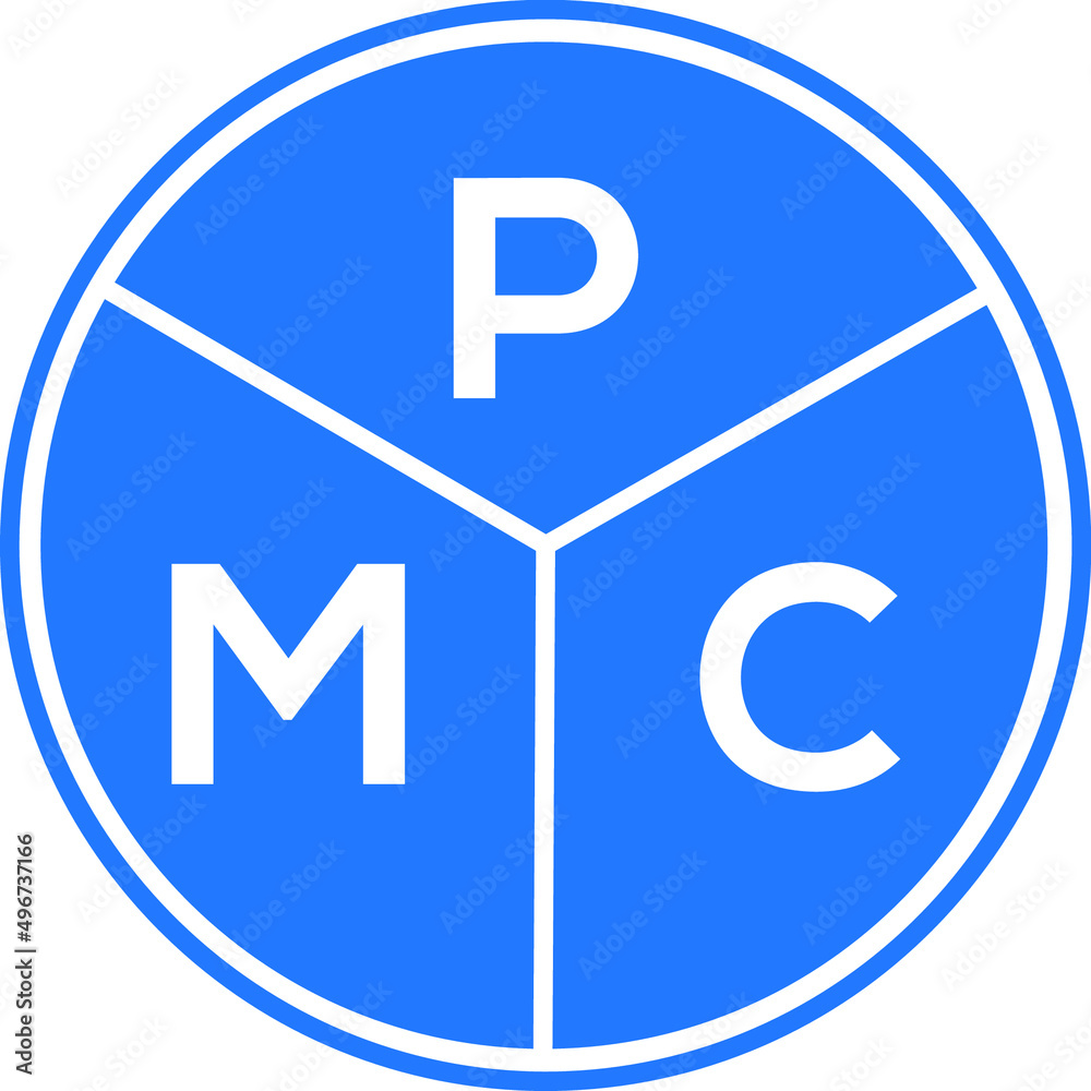 PMC letter logo design on white background. PMC creative circle letter logo concept. PMC letter design. PMC letter logo design on white background. PMC creative circle letter logo concept. PMC letter design.