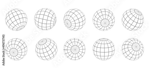 Globe grids 3d sphere