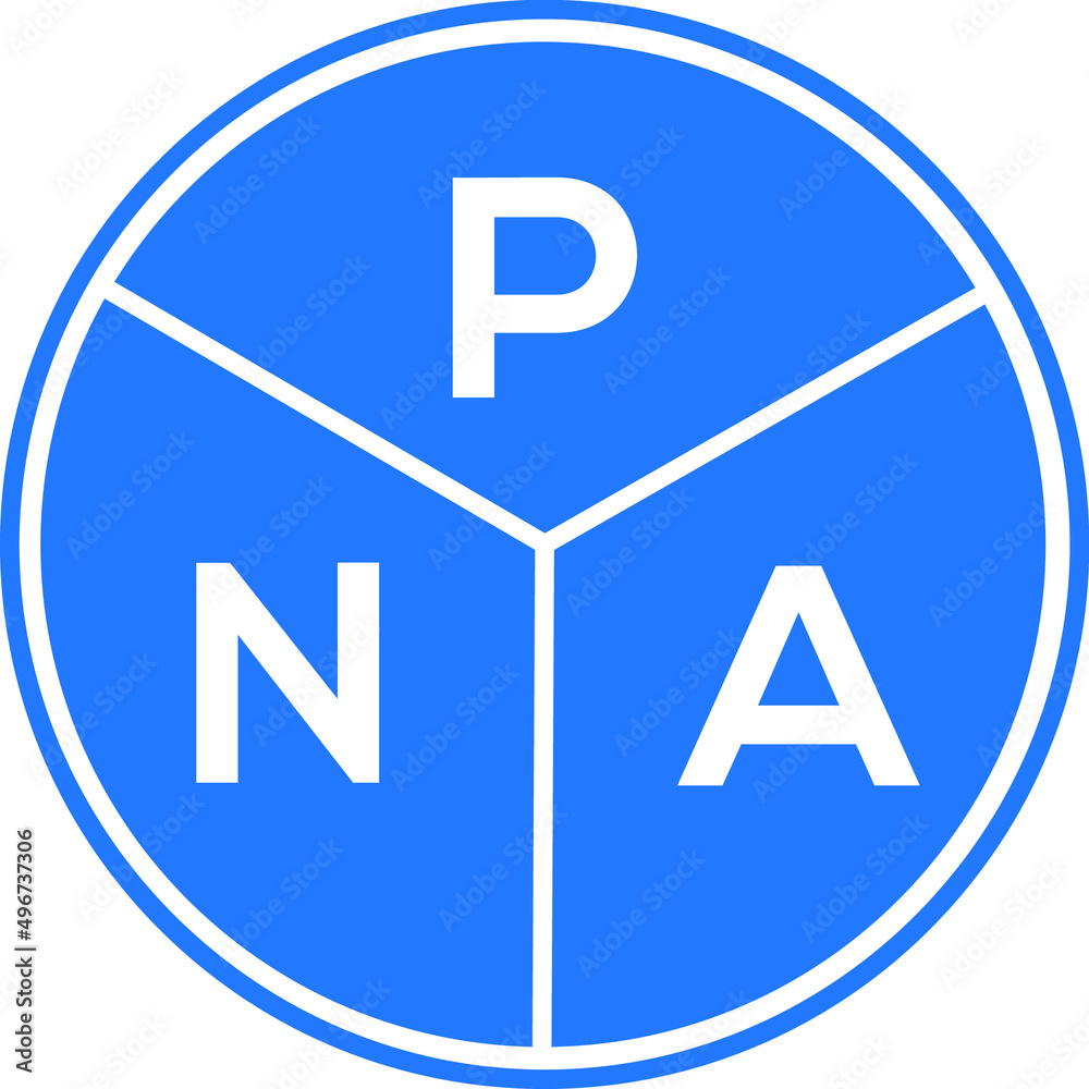 PNA letter logo design on white background. PNA creative circle letter logo concept. PNA letter design. PNA letter logo design on white background. PNA creative circle letter logo concept. PNA letter design.