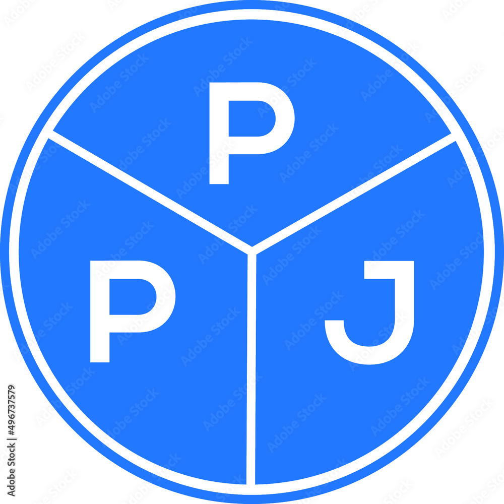 PPJ letter logo design on white background. PPJ creative circle letter logo concept. PPJ letter design. 