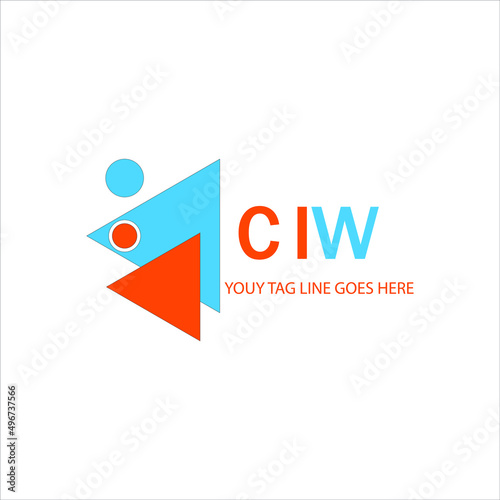 CIW letter logo creative design with vector graphic photo