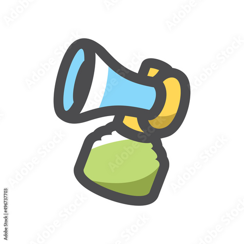 Air horn Beep Fan Vector icon Cartoon illustration