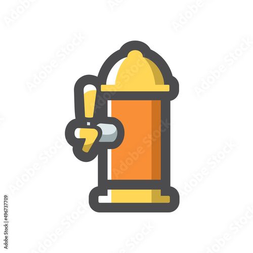 Beer tap column Vector icon Cartoon illustration