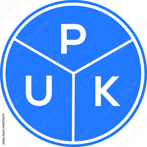 PUK letter logo design on white background. PUK  creative circle letter logo concept. PUK letter design.