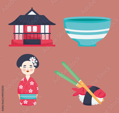 icon set of japan